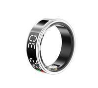LONGLU Smart Ring with Health Monitoring, Camera Remote Control, Multi-function Display, Gesture Control (Silver, 9)