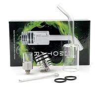 Longmada Motar II 2 Wax Atomizer Coilless Quartz Glass Concentrate Dab Rig Tank with Long Glass Mouthpiece for 510 Thread Box Mod Battery Herbal Vaporizer Dabber Vape Pen Kit