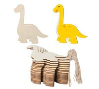 Longneck Dinosaur Wooden Blank Wood with Twines Art Unfinished Ornaments for Kids Room Play Room Christmas Wedding Birthday Party Decoration 20 Pcs