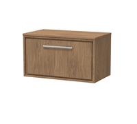 Longnor 1 Drawer Wall Hung Vanity Unit with Worktop, Antique Oak, 800mm