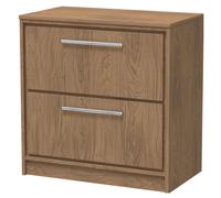 Longnor 2 Drawer Floor Standing Vanity Unit with Worktop, Antique Oak, 800mm