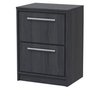 Longnor 2 Drawer Floor Standing Vanity Unit with Worktop, Woodgrain Graphite Grey, 600mm