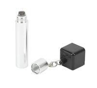 LONGONGAN 3 in 1 Billiard Cue Stick Tip Chalk Holder, Portable Pool Cue Chalk Cover with Tip Pricker and Chalk Storage, Aluminum and TPU Billiard Accessory for Players On the Go (Silver)