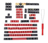 LONGONGAN PBT Keycaps Set 128 Key, Japanese Style Gaming Keycaps with Animation Elements, Durable PBT Sublimation Keycaps for Universal Mechanical Keyboard, Includes Shaft Puller and Oil - R