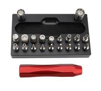 LONGONGAN Professional Stainless Steel Watch Crown Tube Remover, Watch Crown Removal Tool with 20 Interchangeable Nozzles for Watchmakers and Repairers