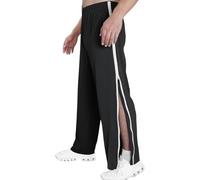 LONGPING Rehab Pants Women Men Side Opening A Baggy M-3XL, Wide Jogging Pants Men With Side Zip Wide Sports Pants To Open At The Side Tear-off Pants Leisure Pants sweatpants(Noir,3XL)