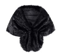 Longra Faux Fur Shawl Wrap Stole Thicken Shrug Cover Up Cape for Winter Wedding Evening Brides Bridesmaids