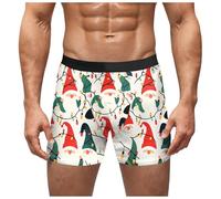 Longra Funny Christmas Shorts Boxer Funny Xmas Festive Gift Christmas Briefs Hipsters Snowflake Santa Printed Underpants Colorful Pattern Sleep Bottoms Men's Underwear Trunks Boxers Xmas Gifts Green
