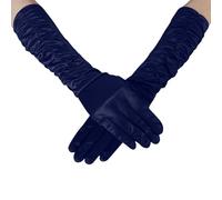 Longra Long Evening Gloves Satin Elbow Bridal Fancy Dress Wedding Prom Opera Costume Long Gloves Stretchy 1920s for Women Halloween/Christmas/Bridal Party/Wedding Prom Opera (Navy, One Size)