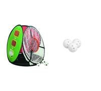 Longridge 4 in 1 Training Chipping Golf Net & Longridge White Airflow Golf Practice Balls 6pk