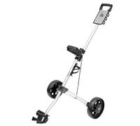 Longridge Alu Lite 2-Wheel Golf Push Trolley - Lightweight Aluminum Frame | Compact Folding Golf Cart with Durable Metallic Frame, 2 Wheels & Scorecard Holder for Smooth Course Transport