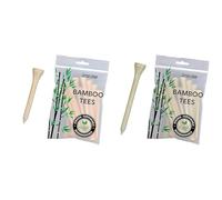 Longridge Bamboo 54mm and 69mm Golf Tees 4 Pack Bundle - Natural Bamboo Golf Tees