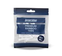Longridge Bamboo Golf Tees, 54mm (25Pcs), White, Sustainable Biodegradable Golf Tees