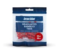 Longridge Bamboo Graduated Golf Tees, 32mm (25Pcs), Sustainable Biodegradable Golf Tees