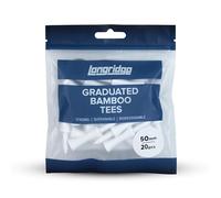 Longridge Bamboo Graduated Golf Tees, 50mm (20Pcs), White, Sustainable Biodegradable Golf Tees