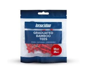 Longridge BAMBOO GRADUATED TEES 32mm (25 Pcs) RED