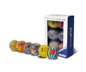 Longridge Decades Novelty Golf Balls (Pack of 6) - Mixed