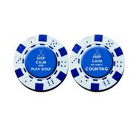 Longridge Keep Calm Poker Chip Ball Markers 2pk - Novelty Golf Accessories | Durable Plastic Coin Disc Set For Accurate Putting Green Distance Alignment & Position Tracking
