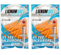 Longridge Lignum Ring System Wooden Golf T-Shirt - Orange, 72 mm (Pack of 2)