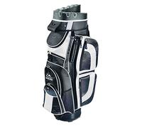 LONGRIDGE PRO CART 15 WAY DIVIDER GOLF TROLLEY BAG - BLACK / WHITE