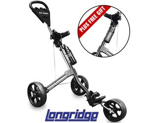 LONGRIDGE TRI-CART EZE GLIDE GOLF TROLLEY / GOLF PUSH CART +FREE WATER BOTTLE