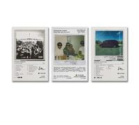 LONGRUi 3 PCS Kendrick Lamar Music Album Poster Cover Poster Wall Art Canvas Posters