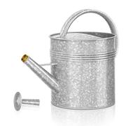 LONGRUN 10L Galvanised Steel Watering Can with Detachable Rose Sprinkler, Ergonomic Non-slip Handle, Durable Rustproof Gardening Can for Indoor Outdoor Lawn Yard Potted Plants