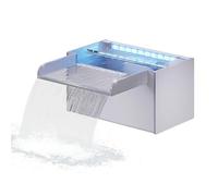 LONGRUN 23CM Pond Waterfall Blade,Acrylic Pool Fountain with Water Pump and 7 Colors Bluetooth LED Light, Complete Waterfall & Stream Kits for Outdoor Water Features