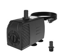 LONGRUN 3000L/H Submersible Water Pump with Sponge Filter, Pond Pump for Aquarium, Fountains, Fish Tank, Waterfall with 4 Strong Suction Cups & 2 Nozzles, 5m Power Cord