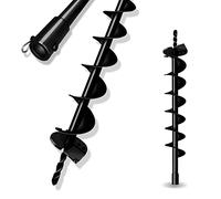LONGRUN Earth Auger Drill Bit, 20mm Inner Shaft Head Garden Auger Bit Post Hole Digger, Fence Hole Digger Solid Spiral Augers for Planting Trees -10 x 80cm