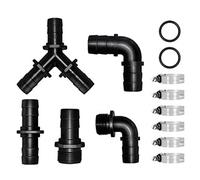 Longrun Hose Fittings Pond Hose Adapter, Garden Hose Quick Connect Male 1.2" NPT x 1" Barb Fitting, Pipe Fitting Hose Connector for Pool Spillway Waterfall Fountain Tube with 6 Clamps-11 Pieces Set