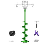 LONGRUNEW Upgraded Auger Drill Bit,35.96 inch Red ice Auger with Sharp Thickended Blades and Tungsten Steel Cemented Carbide for Ice Fishing,Post Hole,Ice Chiselling