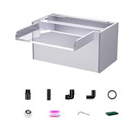 LONGRUNNEW 23cm Acrylic Pond Waterfall Blade Set, 12.2cm wide acrylic pond fountain with accessories, double inlet design for garden deck pond patio