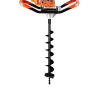 LONGRUNNEW Garden Auger Drill, 4" Manual Fence Post Earth Auger Drill with Sharp Thick Blades,31.5 inch Soil Digger for Rapid Garden Planting Bulb, Seedling, Post Hole