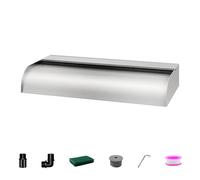 LONGRUNNEW Pond Waterfall Blade Kit, 60cm Stainless Steel Pool Fountain with Accessories, Width 31cm Spillway Water Feature Waterfall Cascade for Garden Patio Pond Decoration