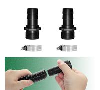 LONGRUNNEW PVC Tube Adapter Hose Barbed Fitting, Male 1.2" NPT x 1" Barb Connector with 2 Hose Clamps for Pond Fountain Waterfall-4 Pieces Set