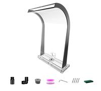 LONGRUNNEW Waterfall Spillway Acrylic Pool Fountain Curved with Accessories, Pond Waterfalls S-Shaped Outdoor Water Spillway Fountains Kit for Garden Patio Swimming Pool Decoration-51cm Height