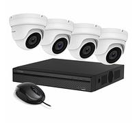 Longse 8MP 4K CCTV Security System, 2TB 4CH DVR, 4x 5MP Outdoor Waterproof Dome Camera, 2.8mm Wide Angle, Night Vision, Weatherproof (White Cameras)