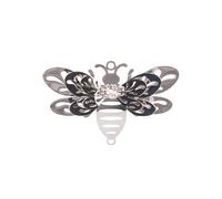 LONGSHENG 3D Silver Bee Crystal Diamond Pendant DIY Accessory Hanging Gemstone Decor Wall Sculpture Gift (3.5cm x 5cm, 6)