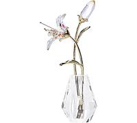 Longsheng AB Tiger Crystal Vase Flower Lily Decorative Figures Suitable for Family Wedding Mother's Day Valentine's Day