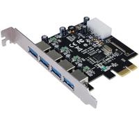 Longshine USB 3.0 Card PCIe 4 External Including SATA Power Cable Retail Serial ATA SATA LCS-6380-4