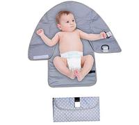 Longsing Nappy Clutch, Waterproof Changing Pad with Head Cushion, Travel Home Organizer Bag for Toddlers Infants and Newborns
