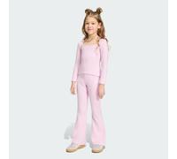 Adidas Originals Longsleeve Leggings Winterized Rib Set Pink 5-6 Years Girl