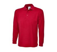 Uneek UC113 Long Sleeve Classic Poloshirt Red 2XL Colour: Red, Size: 2 2XL