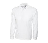 Uneek UC113 Long Sleeve Classic Poloshirt White 2XL Colour: White, Siz 2XL