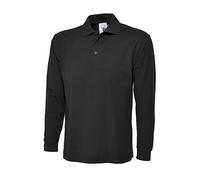 Uneek UC113 Long Sleeve Classic Poloshirt Black M Colour: Black, Size: M