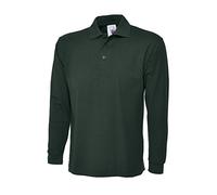 Uneek UC113 Long Sleeve Classic Poloshirt Bottle Green XS Colour: Gree XS