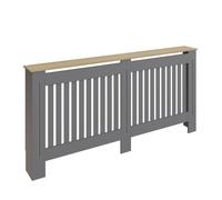 Longslow Large Radiator Cover Grey & Oak 1 Shelf
