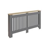 Longslow Large Radiator Cover Grey & Oak 1 Shelf