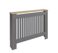 Longslow Large Radiator Cover Grey & Oak 1 Shelf